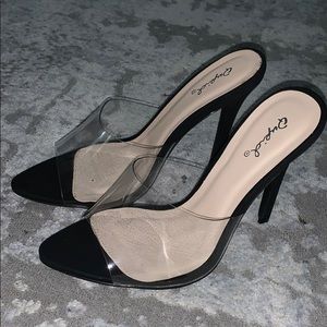 Heels black and clear